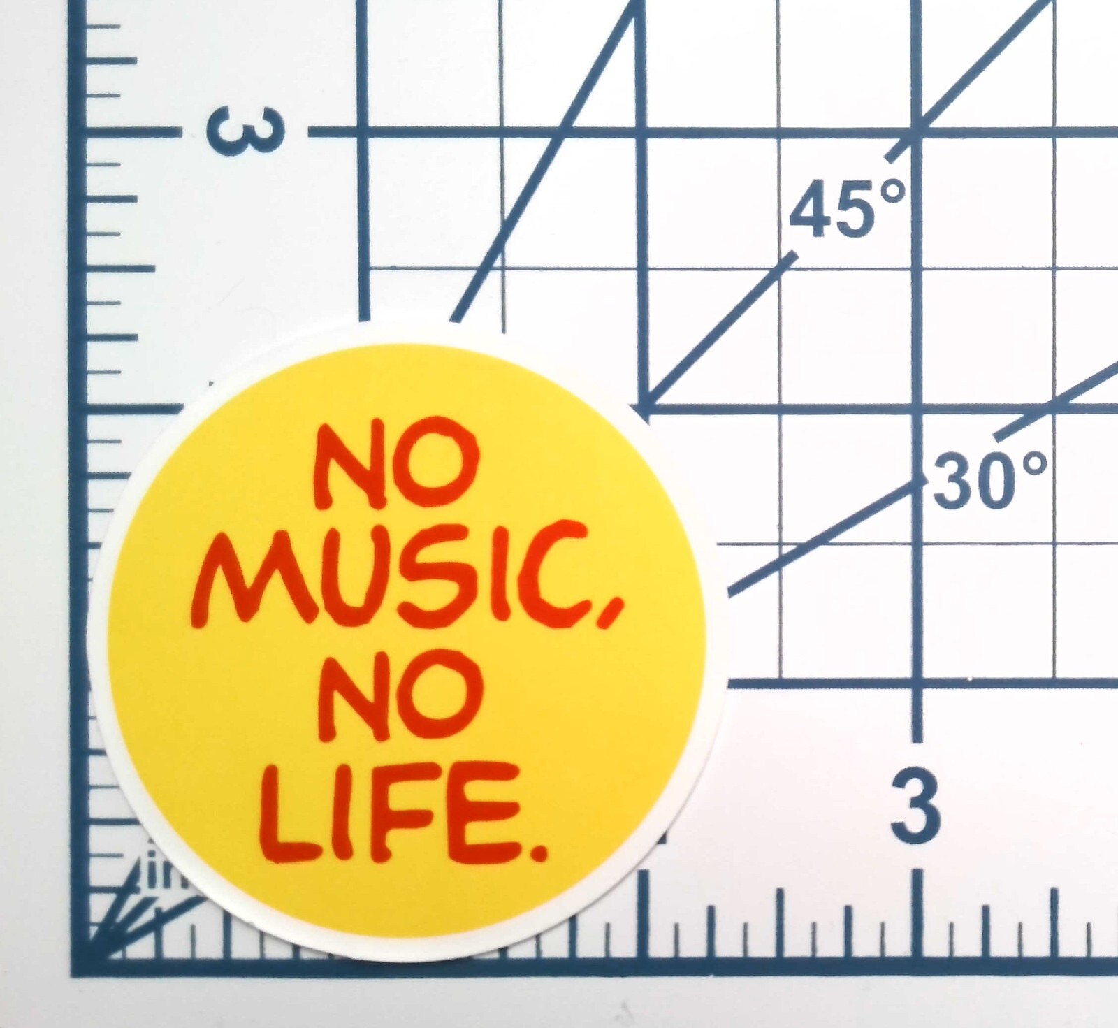 No Music No Life Sticker Die Cut Yellow Decal Song Lover Scrapbook Journal