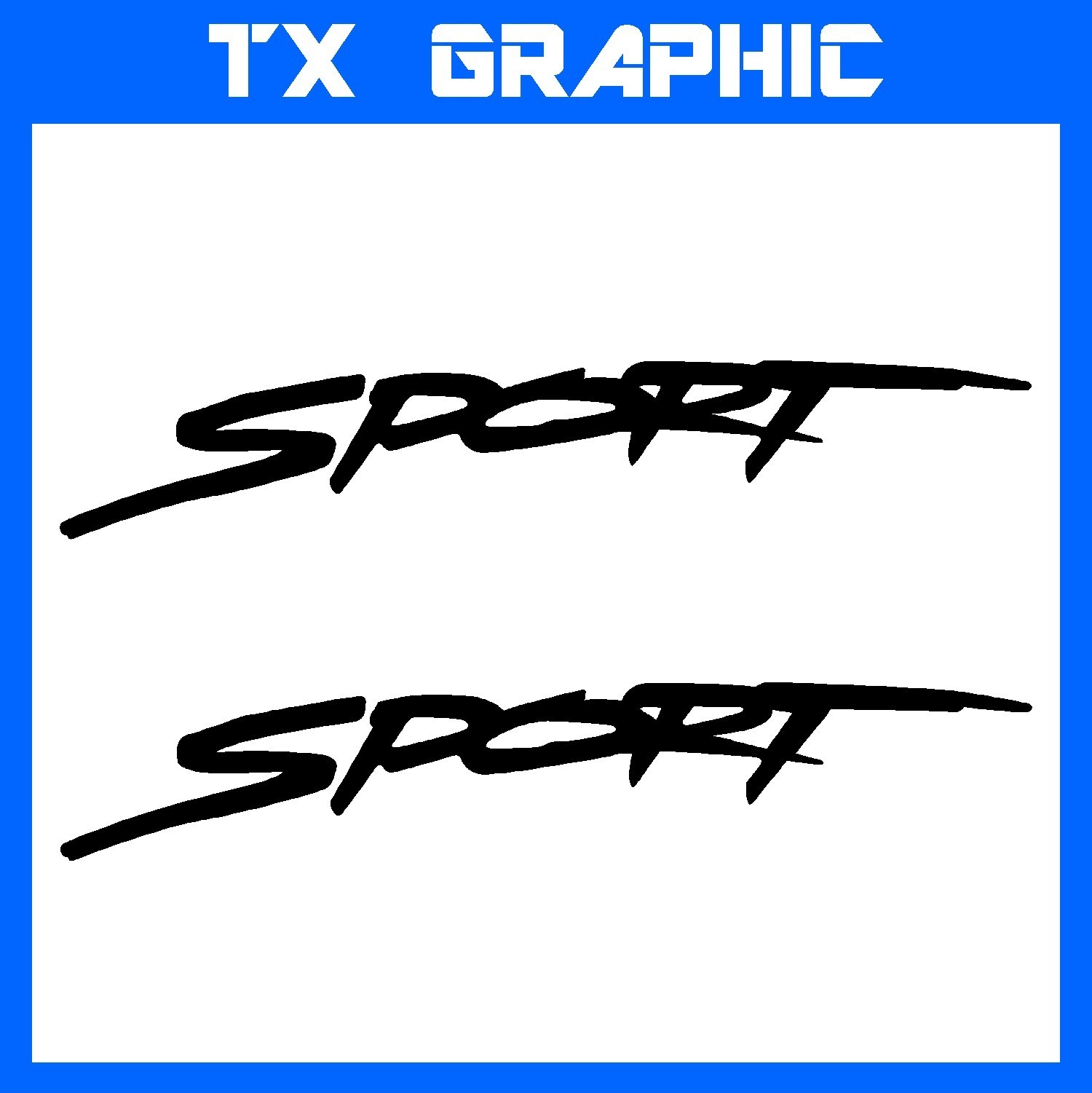 SPORT 1 SET OF 2 STICKERS VEHICLE GRAPHIC VINYL LETTERING CAR DECAL