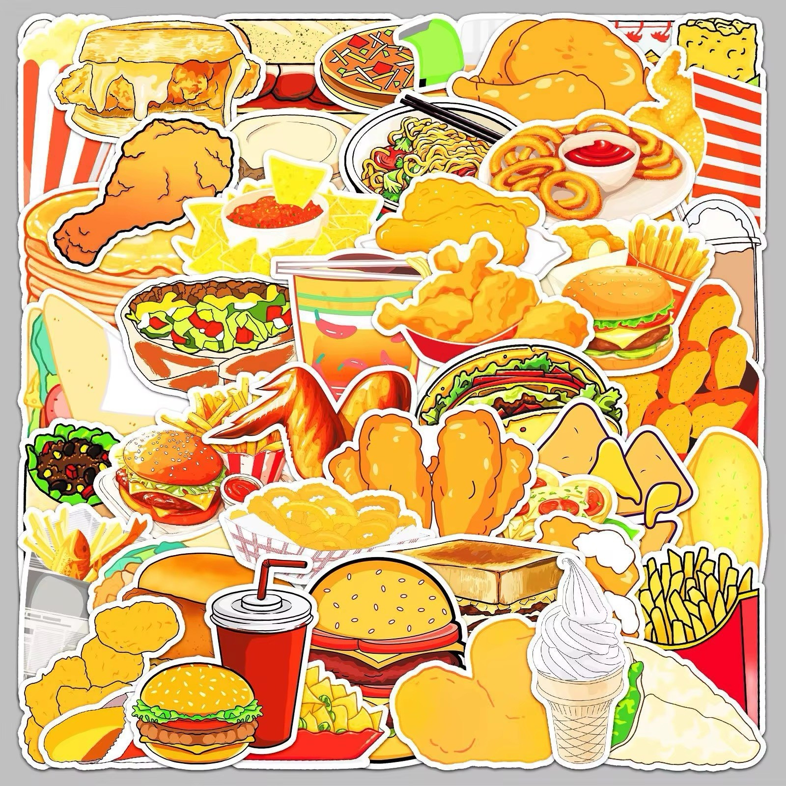 10 Random Cartoon Fast Food Stickers Food Decals Laptop Hydro Yeti Free Shipping
