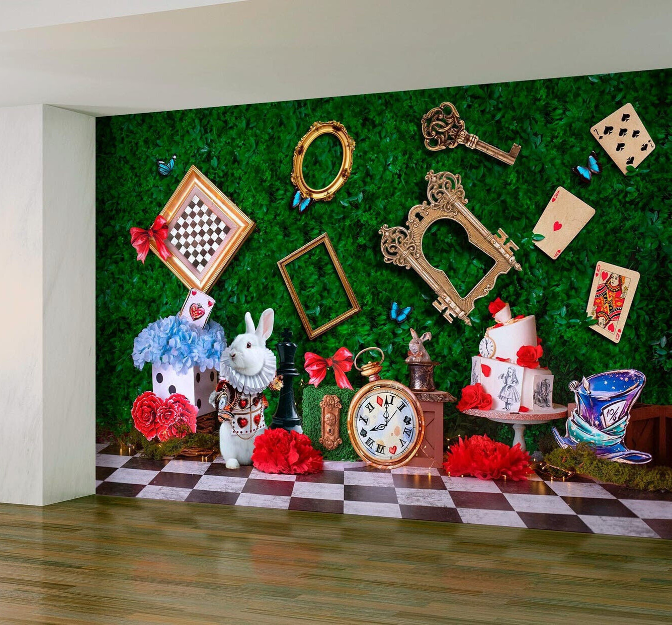 Alice in Wonderland Wall Mural, Wallpaper. Self Adhesive