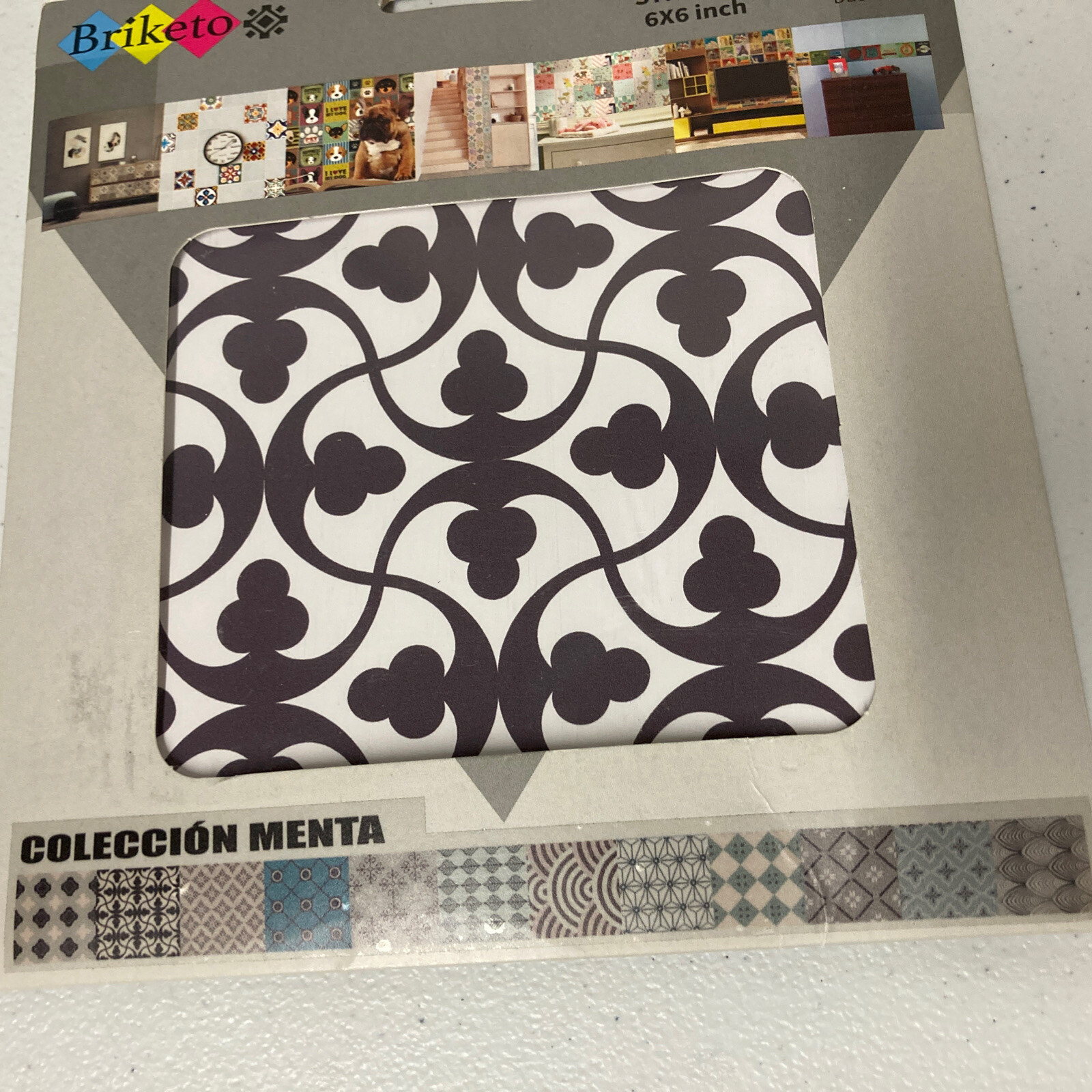 NEW Briketo Decorative Tile Stickers Set 12 Units 6×6" Inch Peel and Stick MENTA