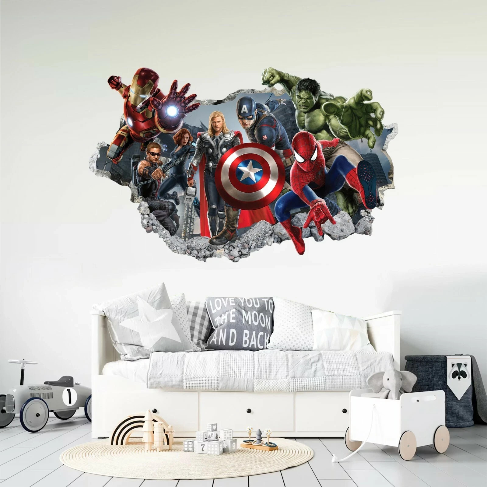 Marvel Heros Removable Stickers Kids Home Decal room Decor Marvel [Size 142×90]