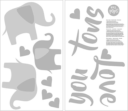 WallPops DWPQ2530 Love You Tons Wall Quote, Grey Nursery Baby Gender Neutral