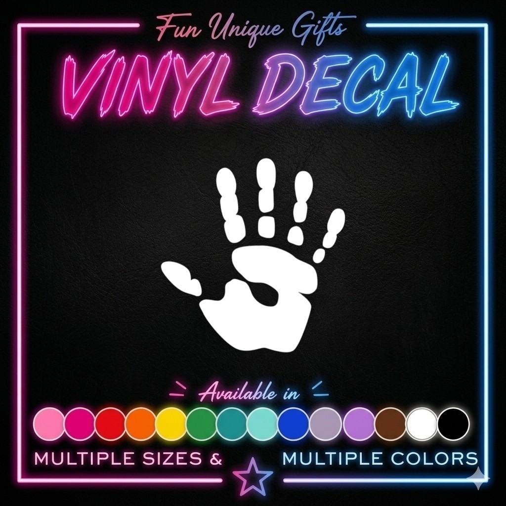 Hand Print Vinyl Decal Sticker -Multiple Colors & Sizes- FREE SHIPPING!