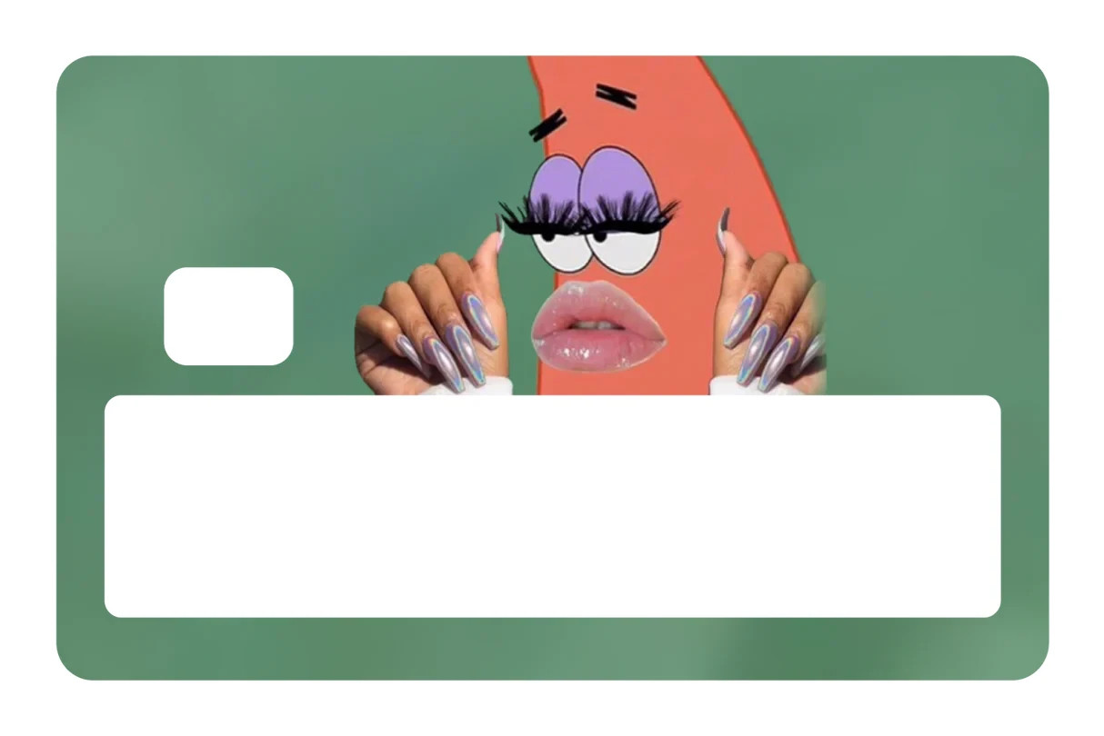 Material Gworl Card Skin 4 Pack Patrick Star Meme Funny Viral Aesthetic Decal Se