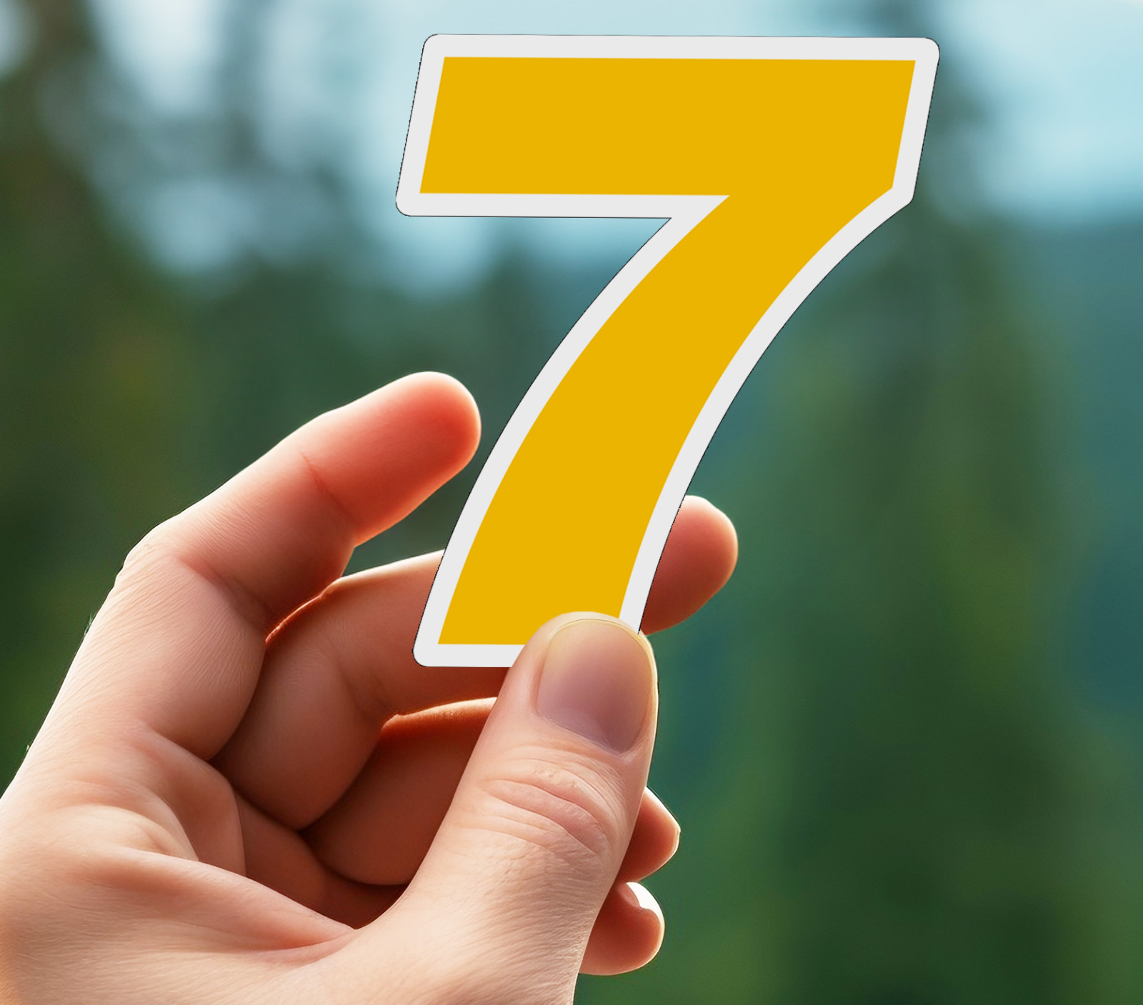 NEW- For Lucky NUMBER 7 Vinyl Sticker Decal 3 x 3.5 INCHES