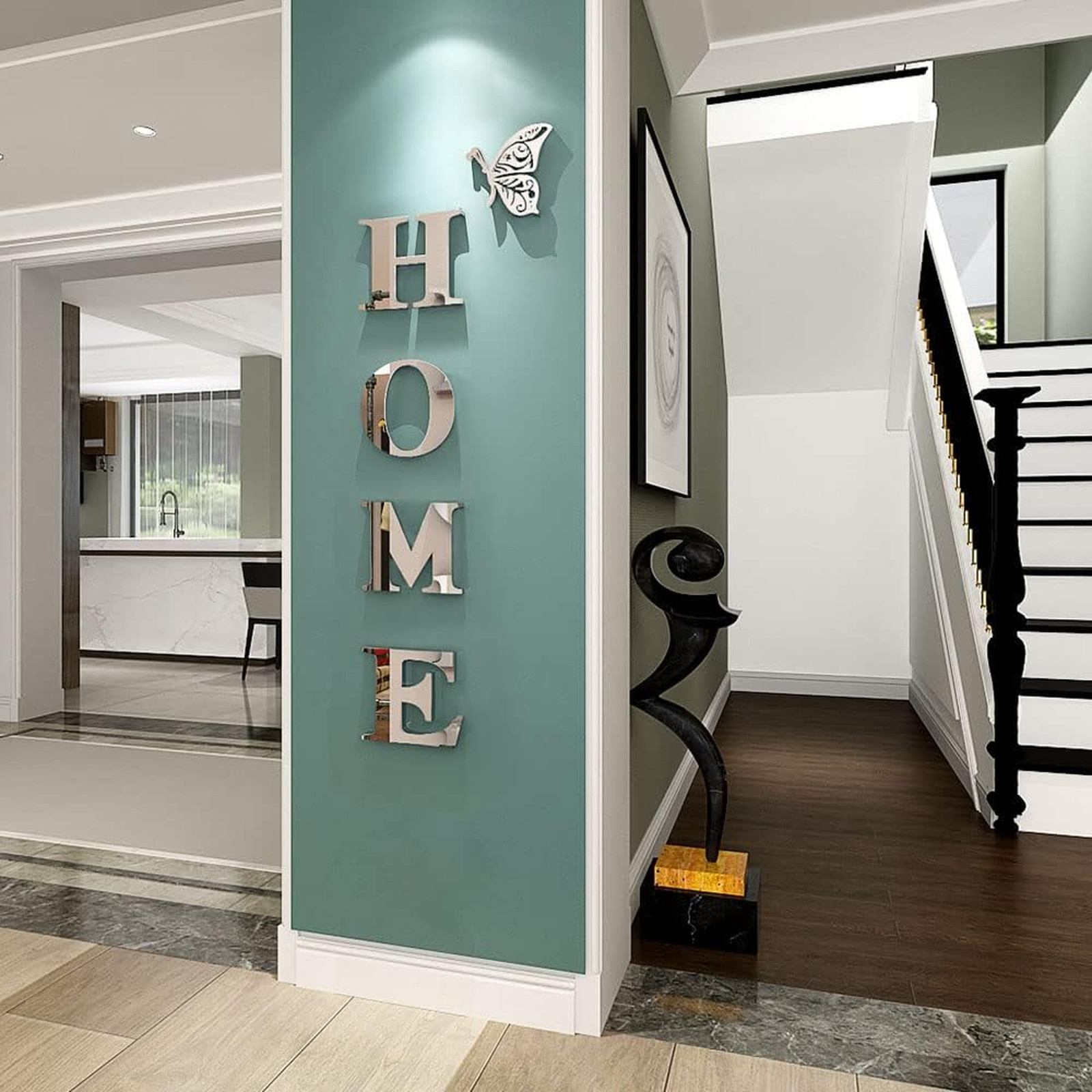 Acrylic Mirror Wall Decals Letter Signs Wall Stickers for Living Room Bedroom