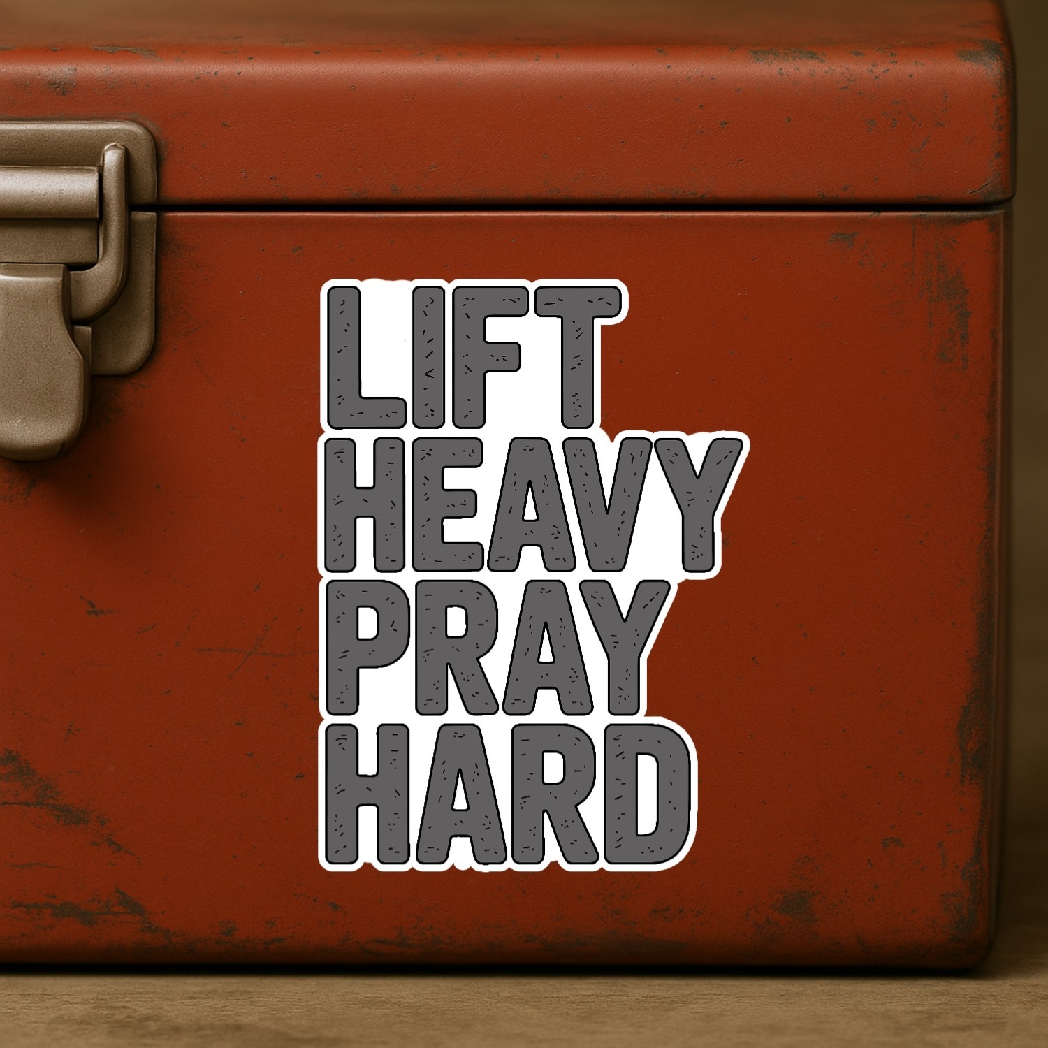 Lift Heavy Pray Hard Stickers: Christian Fitness Decals – Waterproof 4-Pack