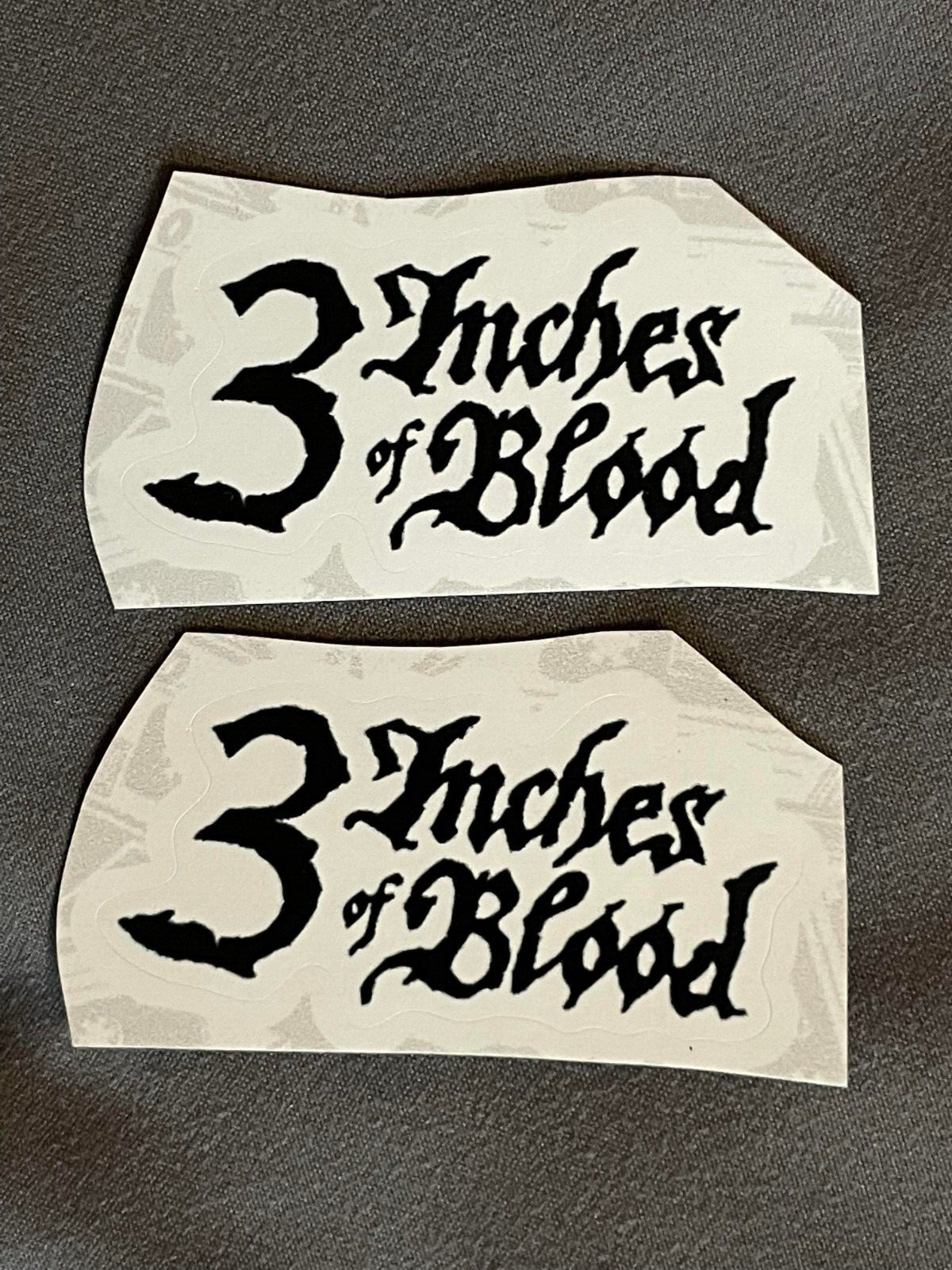Lot of (2) 3 INCHES OF BLOOD 1" x 2" Band Logo STICKERS FAST! FREE SHIP!