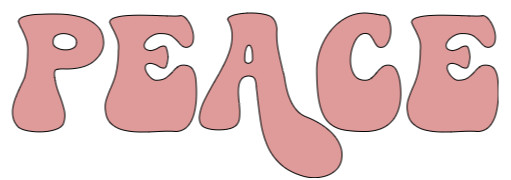"Peace" Vinyl Decal – Pink – Choose your width – Indoor/Outdoor