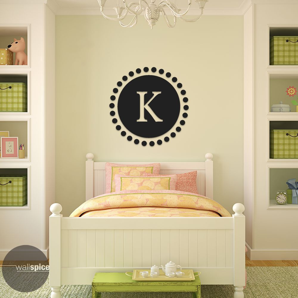 Single Letter Circle Monogram Vinyl Wall Decal Sticker