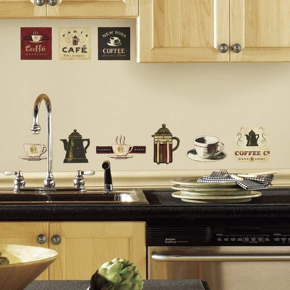 Multicolor Peel & Stick Coffee Wall Decals – Easy, Removable Art for Any Space