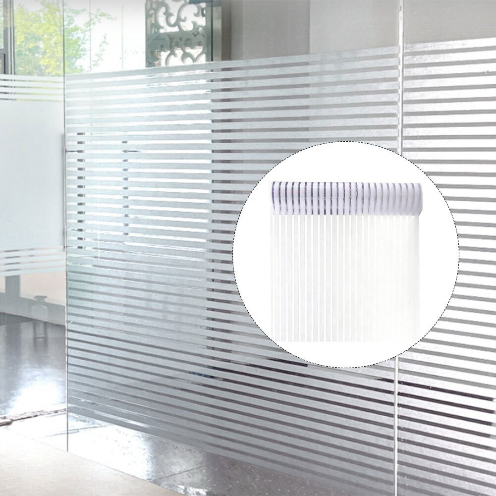 Static Cling Striped Privacy Film for Windows UV Blocking PVC Material