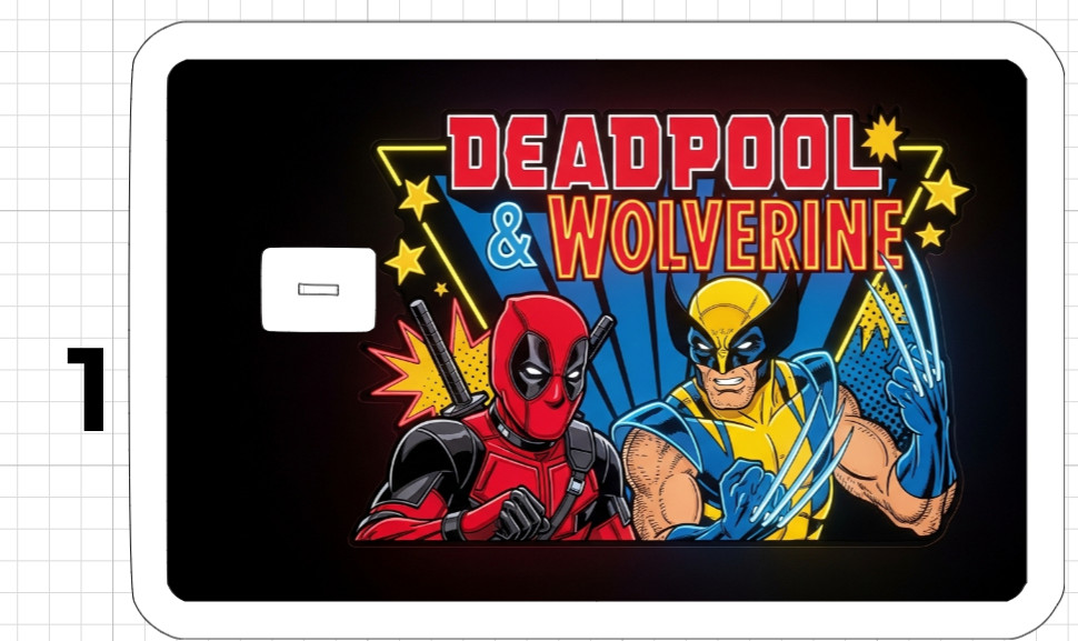 Spider-man Wolverine Deadpool Credit Debit ATM Card Skin Sticker Marvel Neon