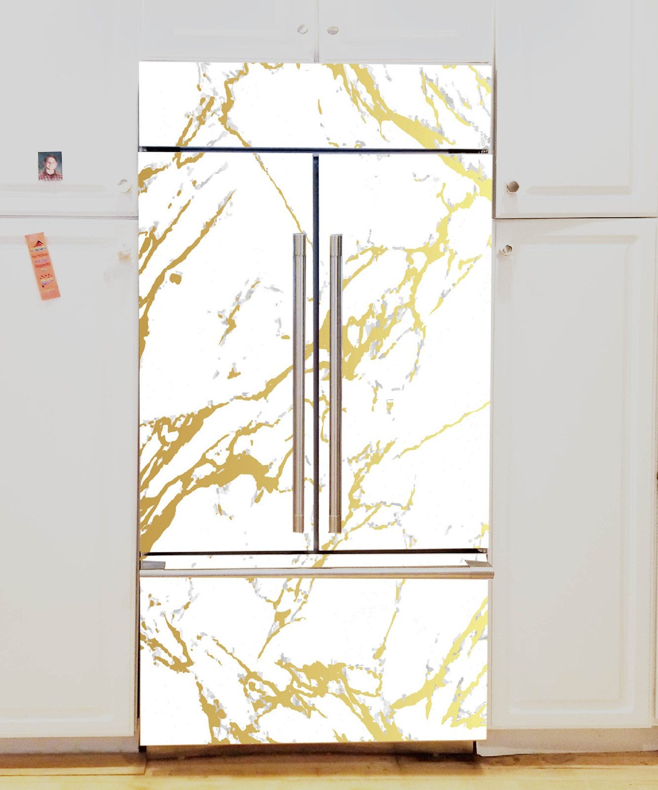 Luxury Marble Fridge Wrap, Modern Kitchen Transformation