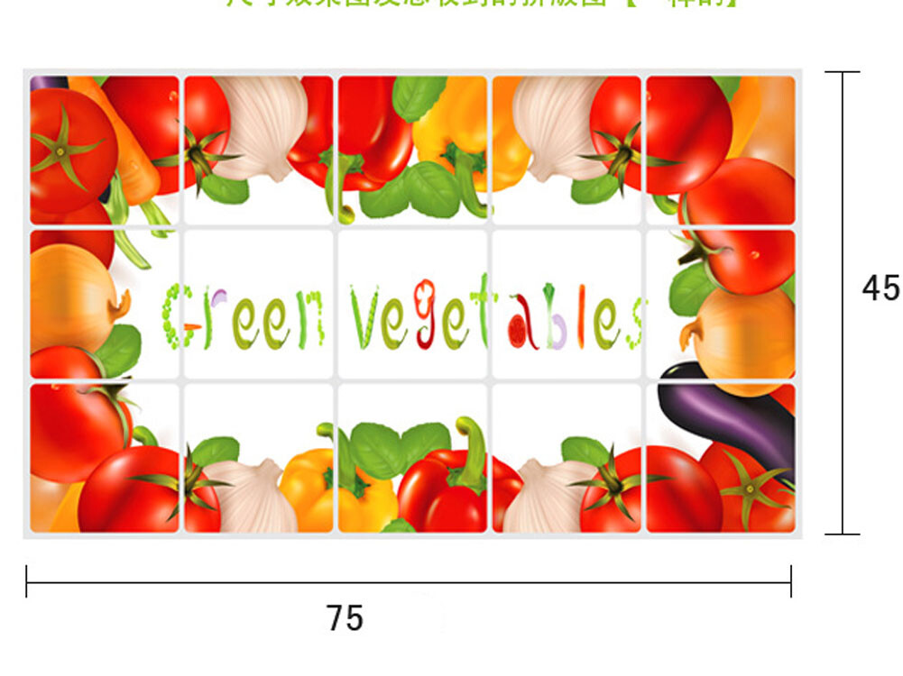Vegetables Kitchen Oil Proof Wall Stickers Cherry Backsplash Tile Decor Decals