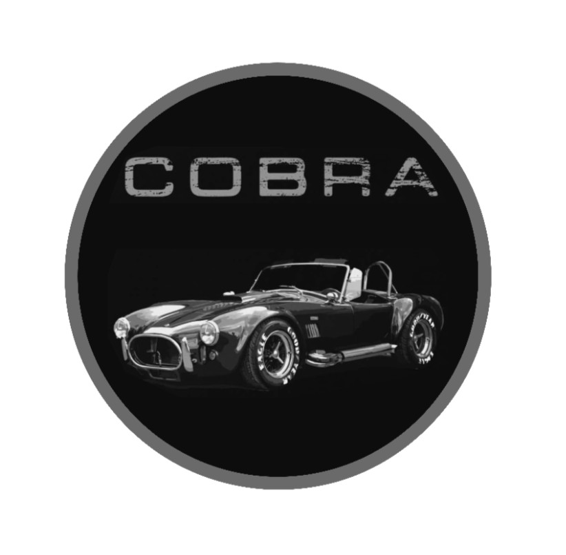 Car Classics "Cobra B/W" – 4" Handmade Vinyl Decal Cooler Vehicle Laptop Tumbler