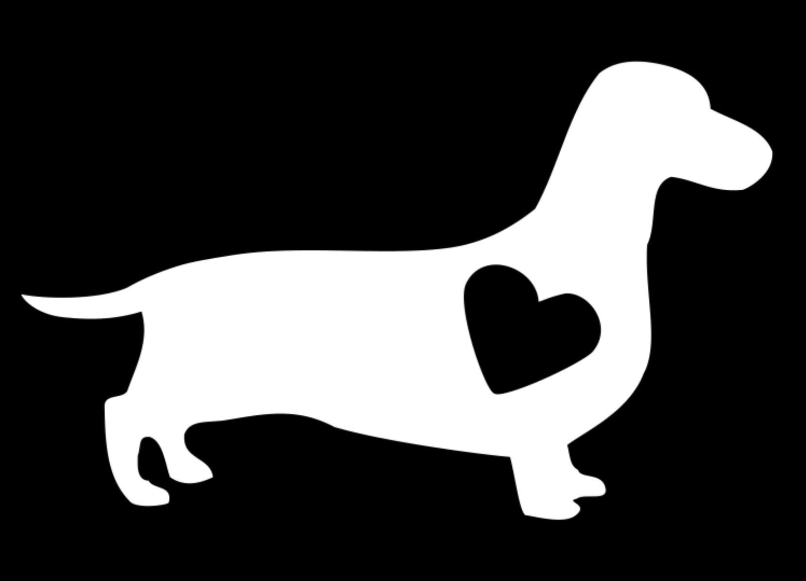 CMI Dachshund Dog with Heart Vinyl Decal Bumper Sticker (White, 8")