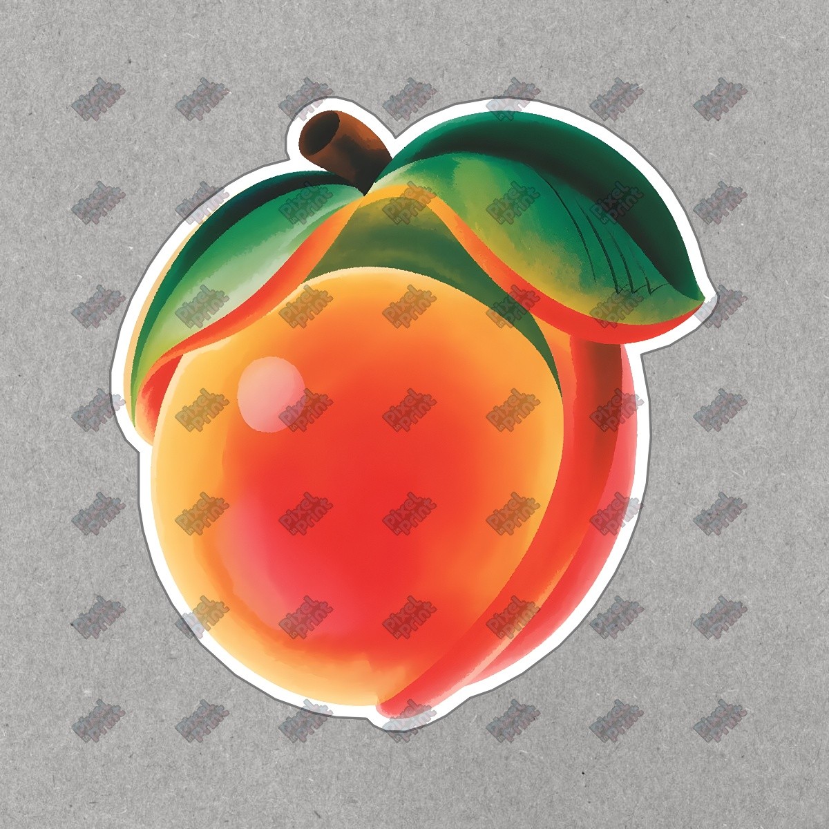 Vibrant Glossy Peach Sign Playful Fruit Decor Summer Aesthetic #8390