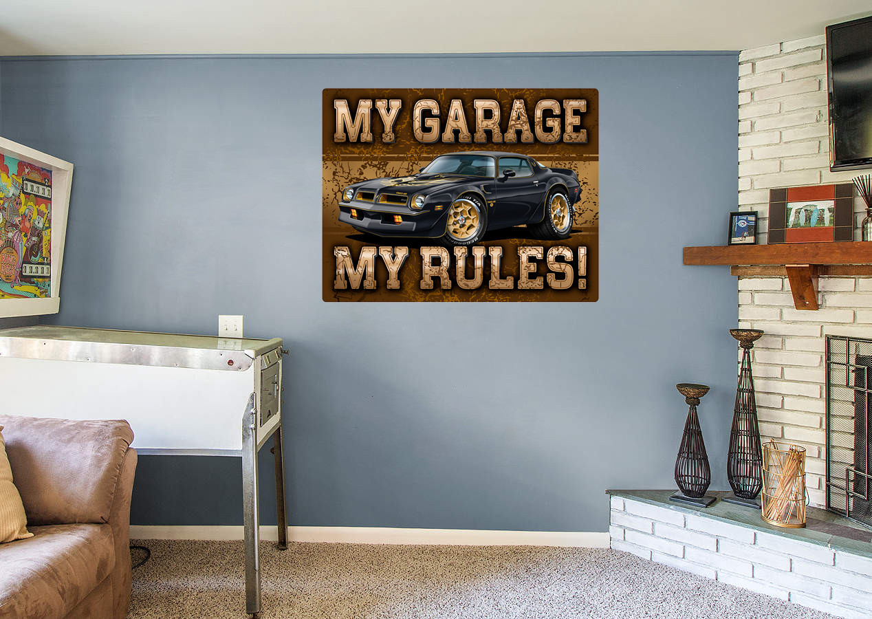1976 Trans Am Firebird My Garage My Rules Wall Art Graphic Sticker