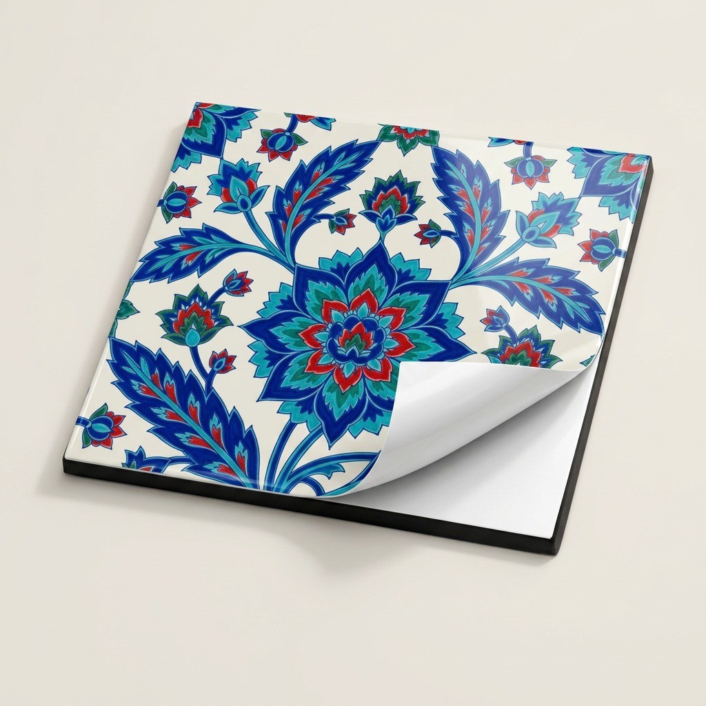 Peel and Stick Tile Stickers Blue Iznik Turkish Kitchen Backsplash Stick On Tile