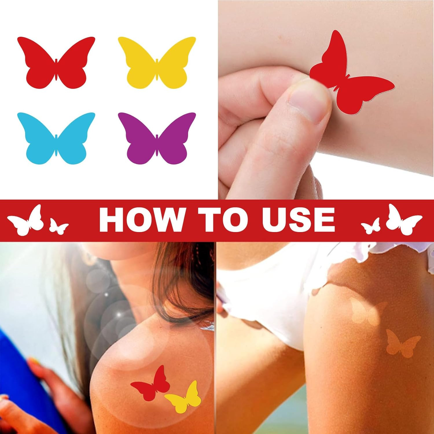400 Butterfly Sunbathing Stickers for Tanning – Self Adhesive Body Decals