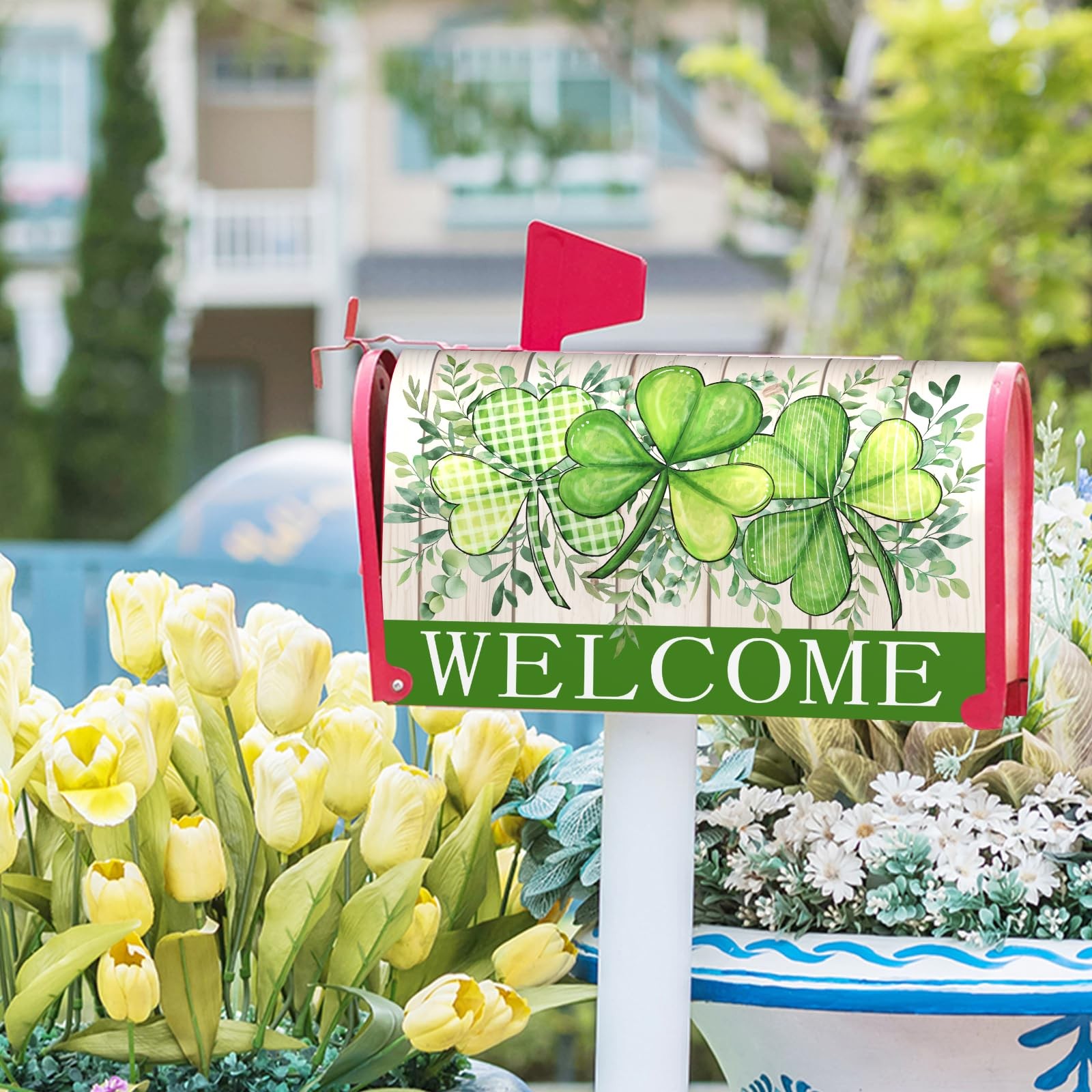 St. Patrick's Day Mailbox Covers Magnetic Standard Size 21"x18" Spring Mailbox C