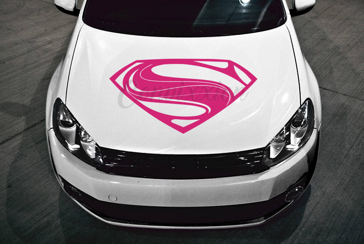 Superman Hood Decal Car Truck Door Glass Vinyl 32" S Shield Single Color