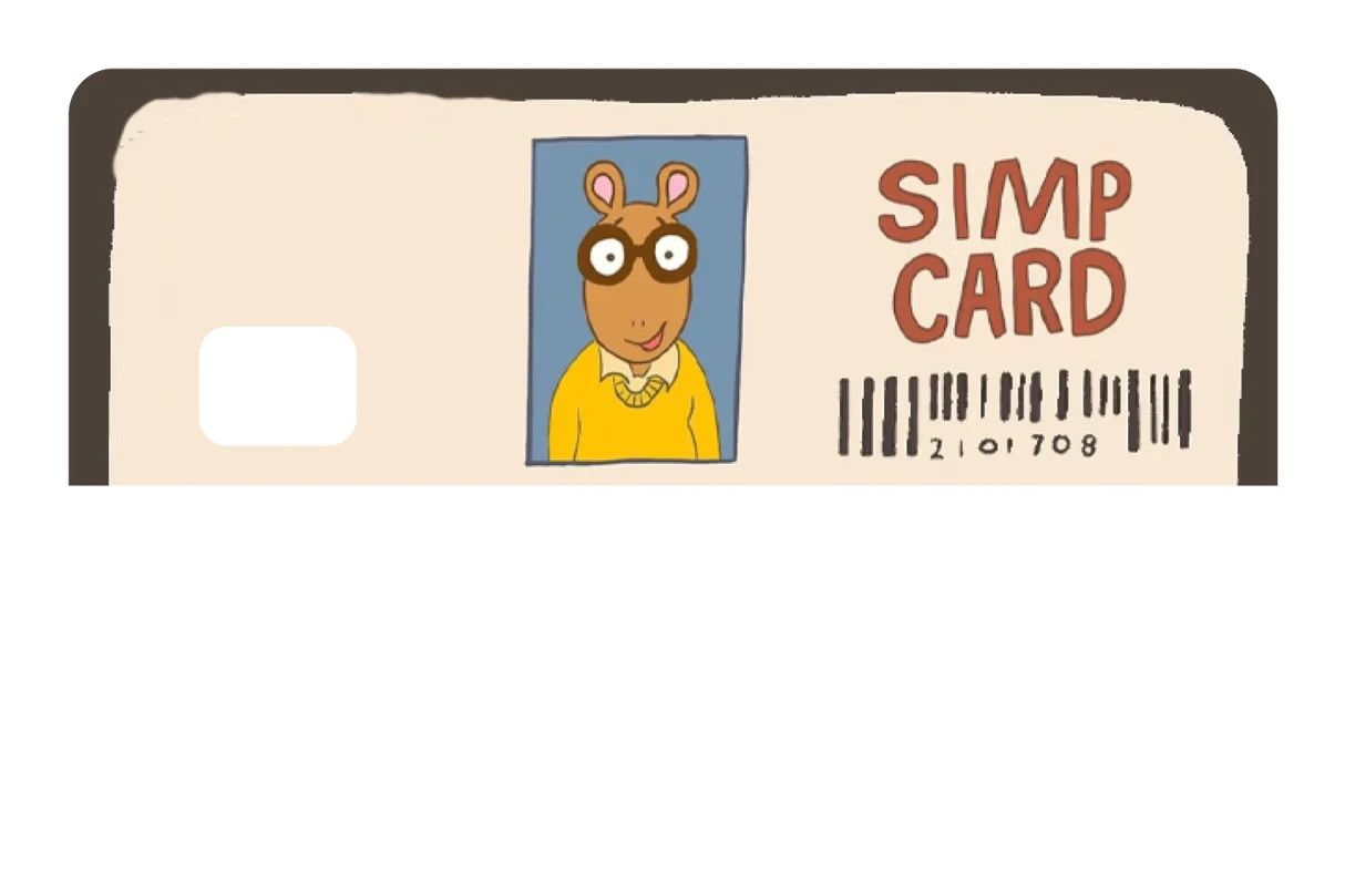 SIMP Card Skin 4 Pack Funny Slang Internet Meme Minimalist Humor Accessory Decal