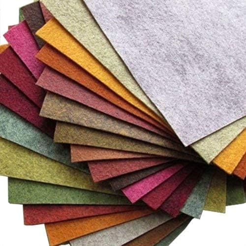 21 Felt Sheets – 12X12 inch Fall Colors Collection – Made in USA – Merino Wool B