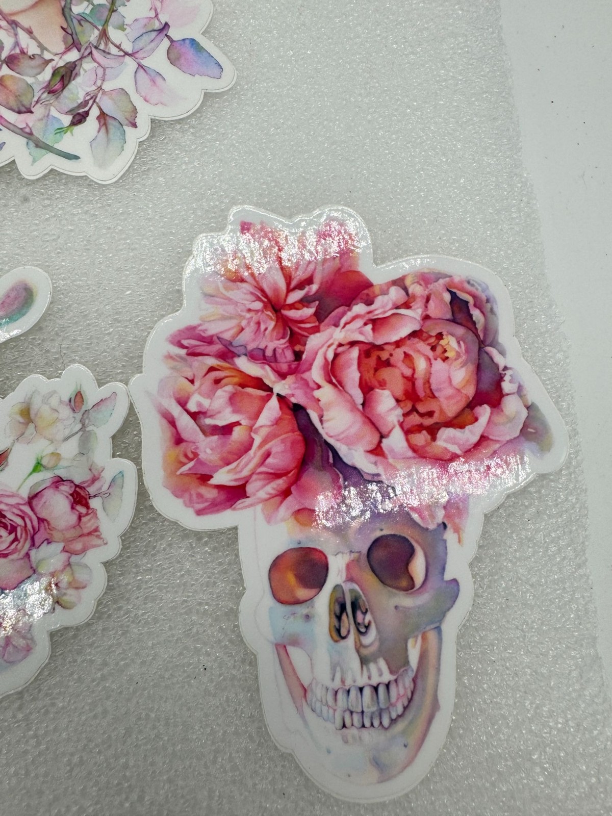 Tracy Lewis Art Illustrations Set of 6 Stickers Bat Skull Flowers