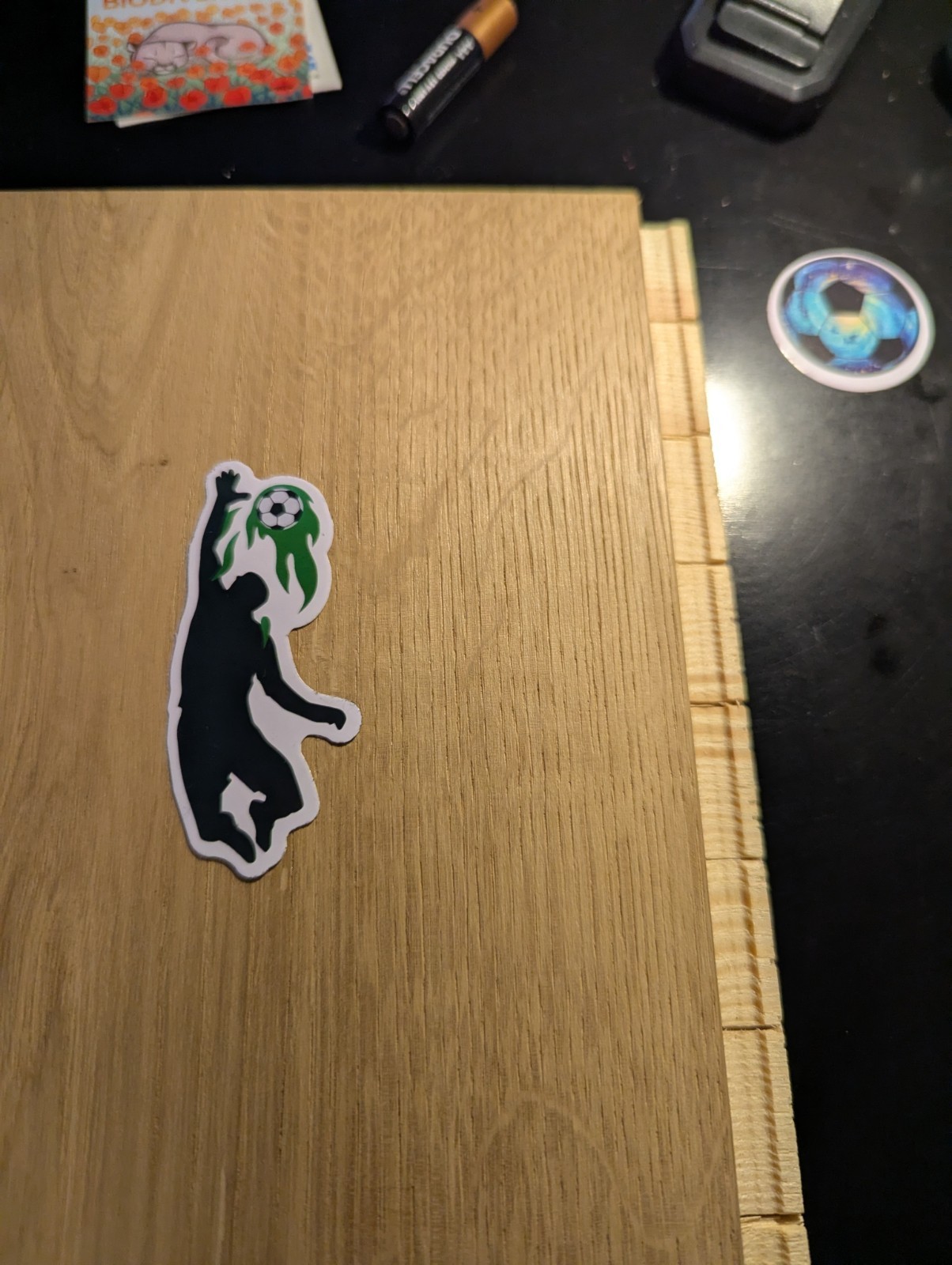 Soccer Player Silhouette Sticker Black White Green Sports