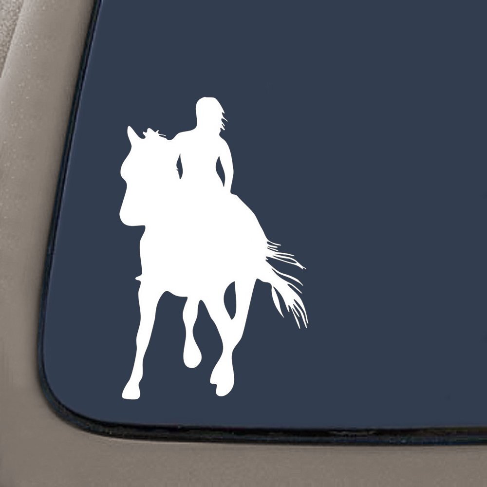 CMI NI909 Horseriding Decal | 8 Inches by 5 Inches | Premium Quality White
