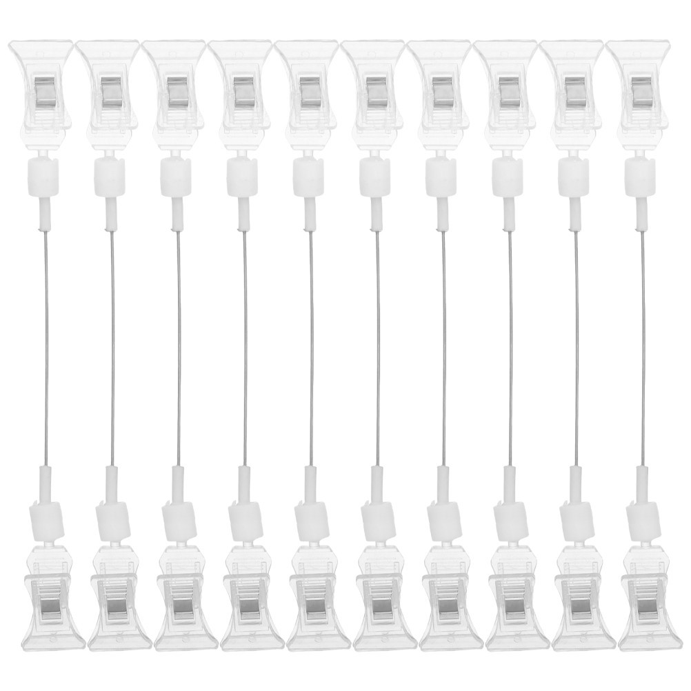 10 Pcs Sign Clips Retail Price Display Shelf Clear Plastic Label for Paper