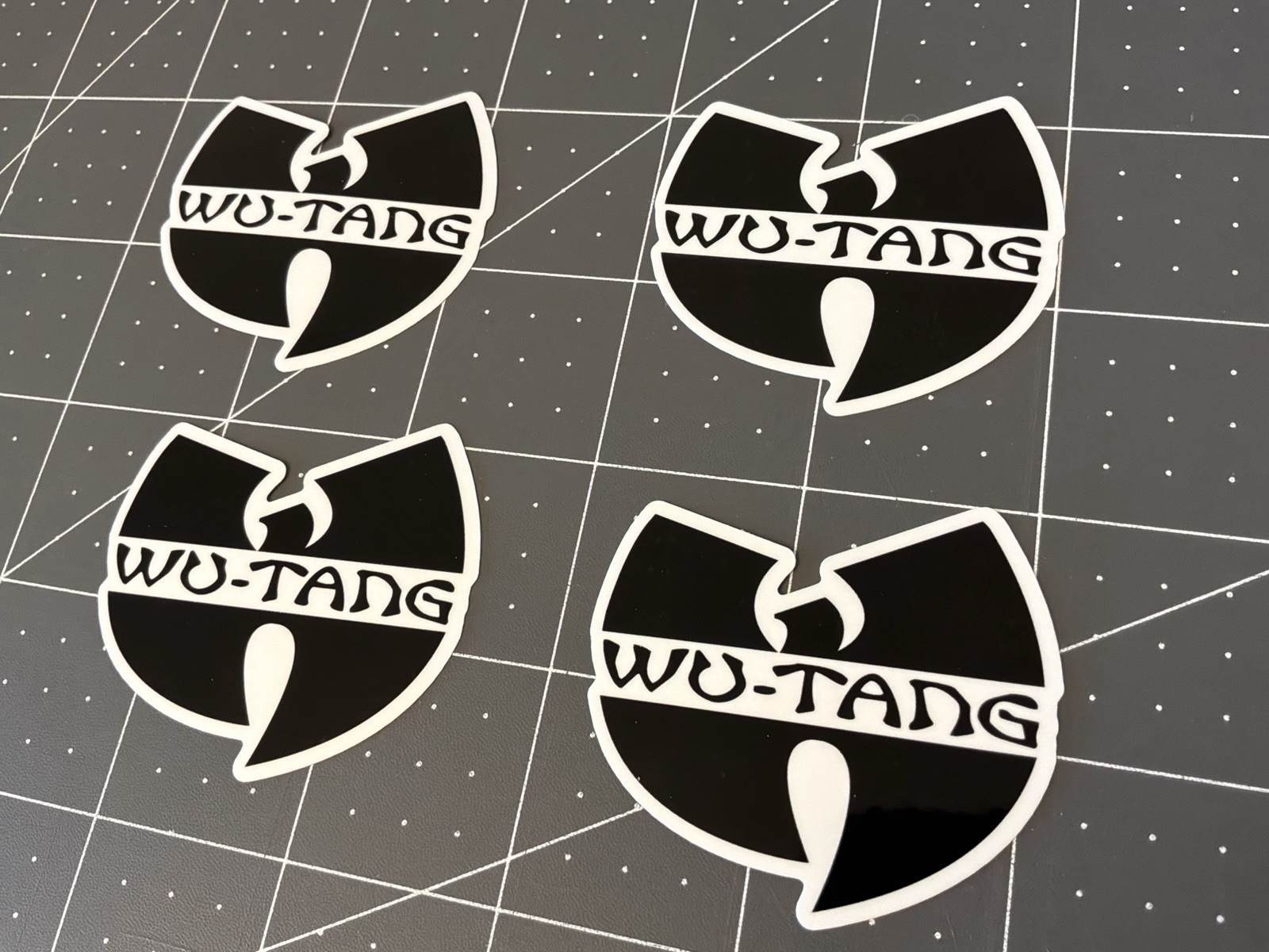 Wu Tang Clan Stickers Logos 4 Stickers Black