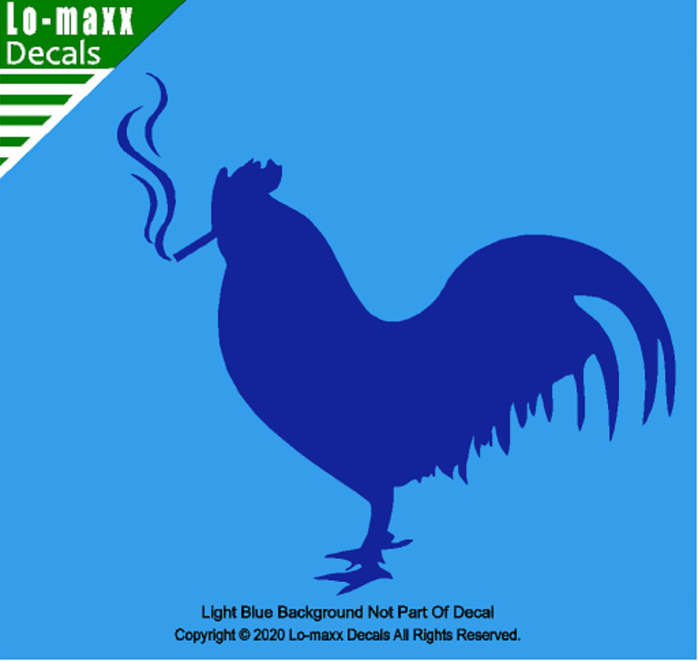 Smoking Chicken Rooster Country Farm Truck Car Funny Novelty Die Cut Vinyl Decal