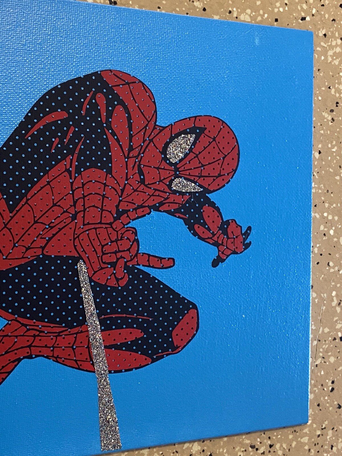 Awesome Handcrafted Marvel Spider-Man Vinyl On Canvas 8×10 Signed Artwork