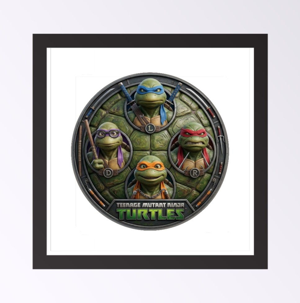 Teenage MN Turtles "Cover" – 4" Handmade Vinyl Decal Vehicle Decor Cooler Cup