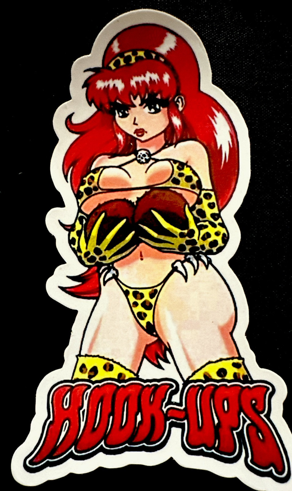 SEXY GIRL STICKER✨💋🔥❤️‍🔥✨4 1/3” X 2 3/4”✨GLOSSY✨JUNGLE✨Cheetah✨RED HAIR✨🔥