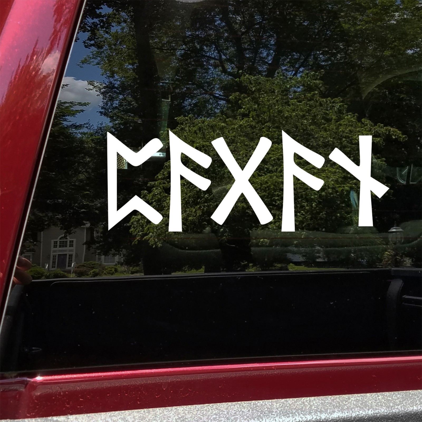 Pagan in Futhark Runes Vinyl Decal Sticker | Norse Viking Symbol Car Wall Art