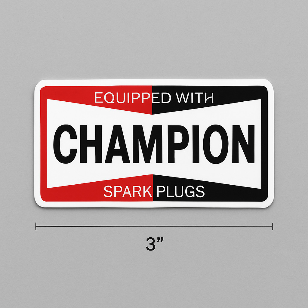 Champion Sparkplug Vinyl Sticker/Decal -Classic -Racing -Garage-Gas Oil -Vintage