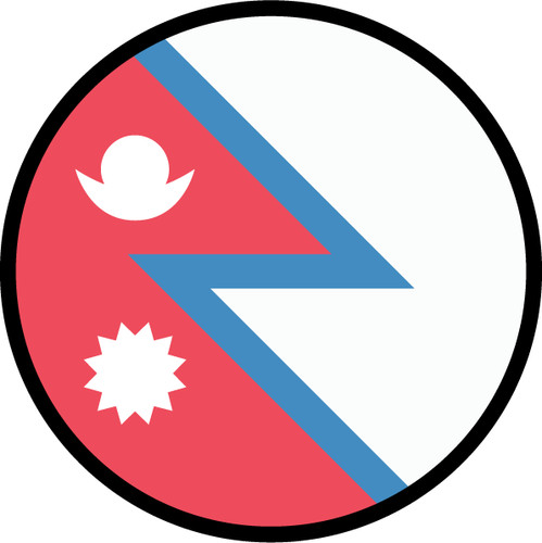Nepal Flag Circle Sticker Decal