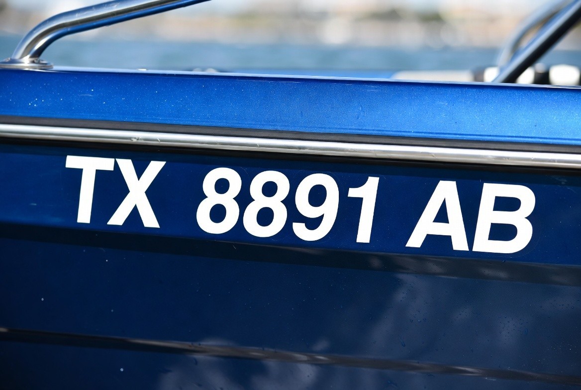 Custom Boat Registration Numbers Vinyl Decal PAIR 3in USCG Compliant Kit