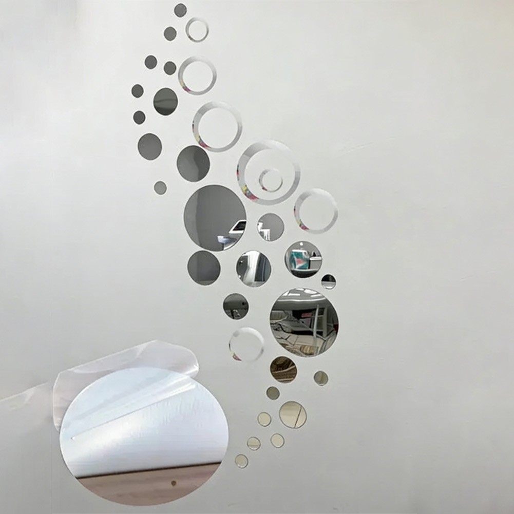 Plastic Acrylic Circular Mirror Wall Sticker for Easy Indoor Installation