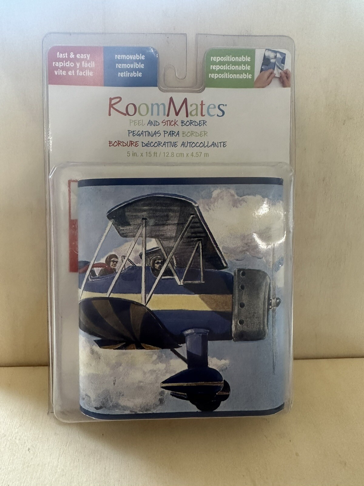 RoomMates for Kids Airplanes Planes Vinyl Removable Peel Stick Border 5"x15'