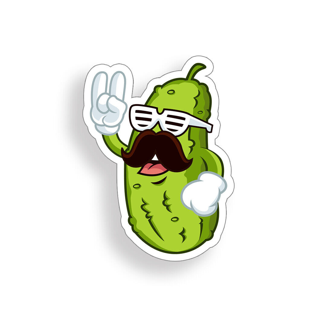 Pickle Mustache Sticker Decal