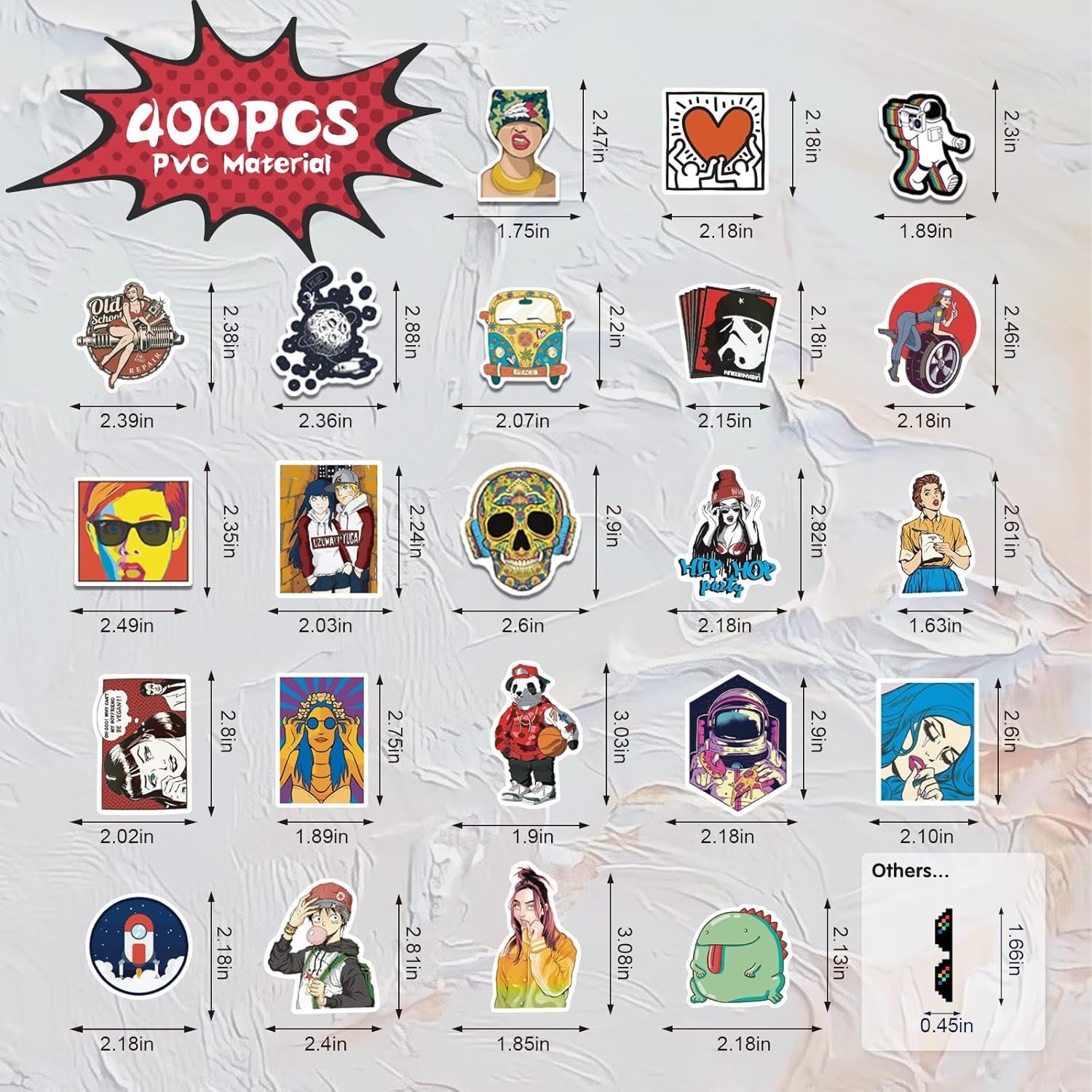 400PCS Cool Vinyl Stickers Pack Waterproof Decals Laptop Bottle Skateboard SetXL