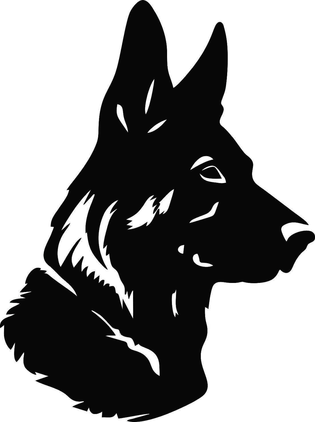 Vinyl Decal German Shepherd Head Transfer Sticker Premium Quality Outdoor Vinyl