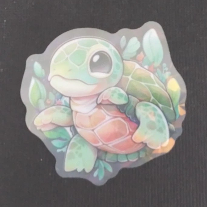 Kids Multicolor Turtle Sticker Decal – Animal Theme, Turtle Shape