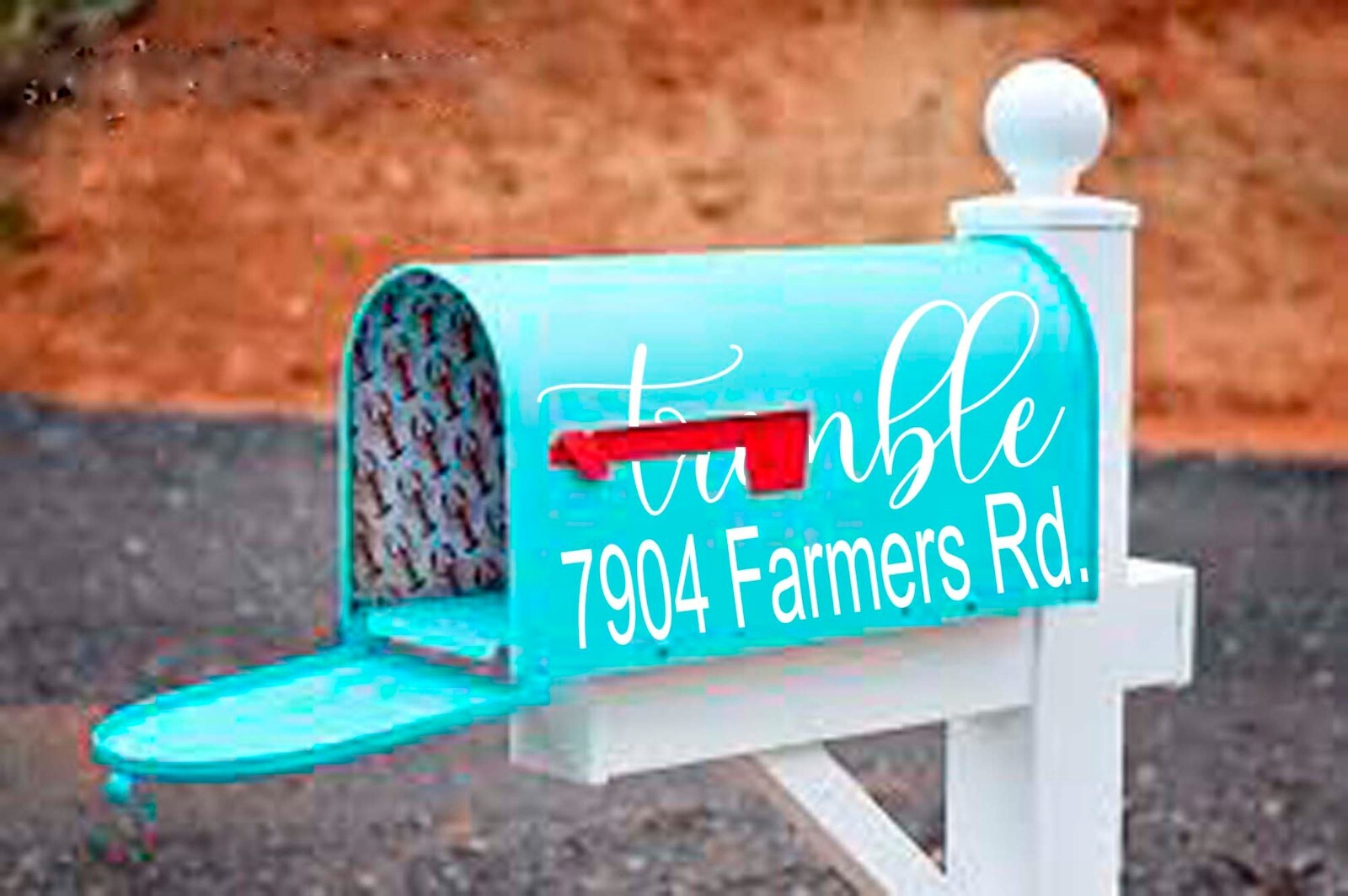 Mailbox Name Address Decal Personalized Street Name Number vinyl SET OF 3 sides